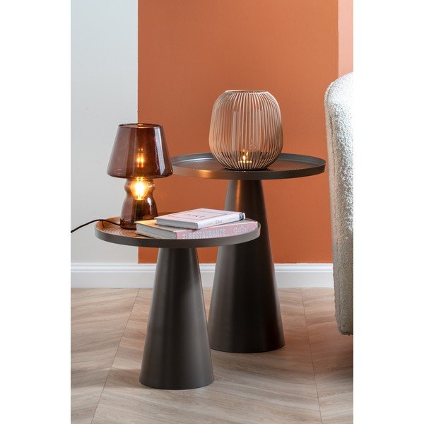 Tamnosmeđa staklena stolna lampa Leitmotiv Glass, visina 25 cm-image-1