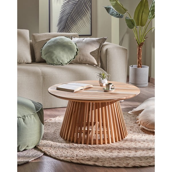 Stolić za kavu od tikovine Kave Home Irune, ⌀ 80 cm-image-2