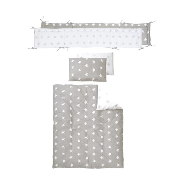 Bijeli dječji krevet na kotačićima/s baldihanom 60x120 cm Little stars – Roba-image-3