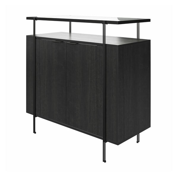 Crna niska komoda u dekoru hrasta 90x90 cm Wainwright - Queer Eye-image-3