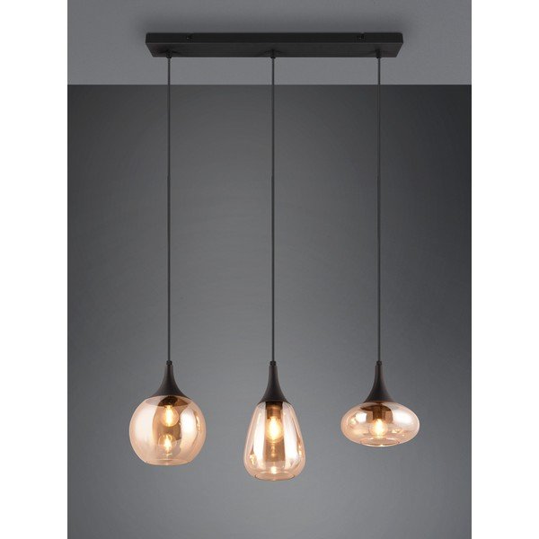 Crna/narančasta viseća svjetiljka sa staklenim sjenilom Lumina – Trio-image-1