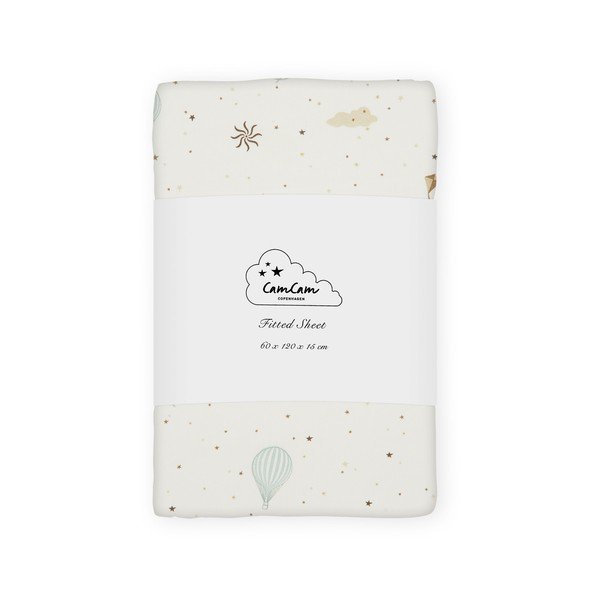 Dječja plahta s gumom za dječji krevetić od organskog pamuka boje slonovače 60x120 cm Dreamland – Cam Cam Copenhagen