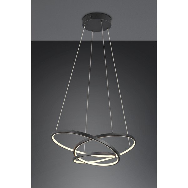 Mat crna LED viseća svjetiljka s mogućnosti zatamnjivanja Darvin – Trio-image-1