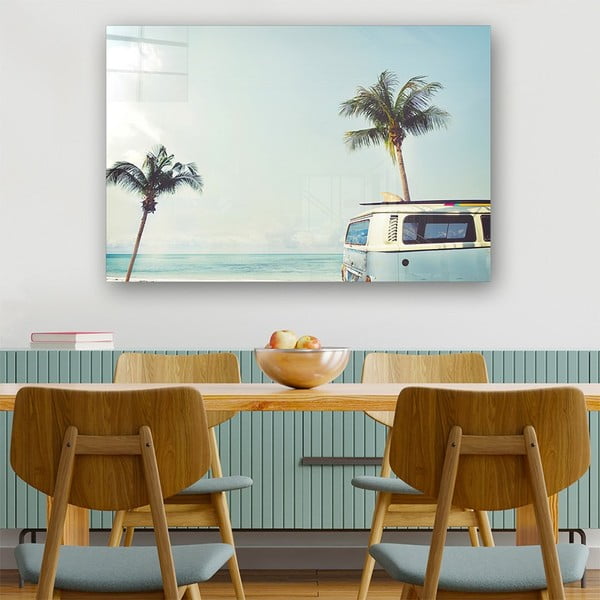 Staklena slika 100x70 cm Surf Van - Wallity-image-1