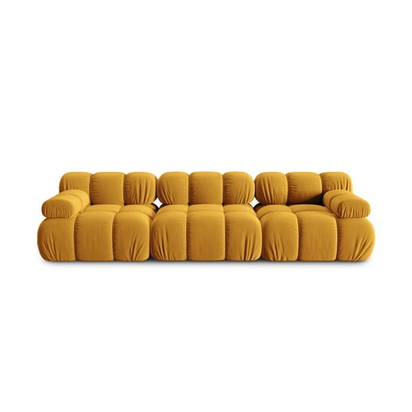 Žuta  baršunasta sofa 282 cm Bellis – Micadoni Home