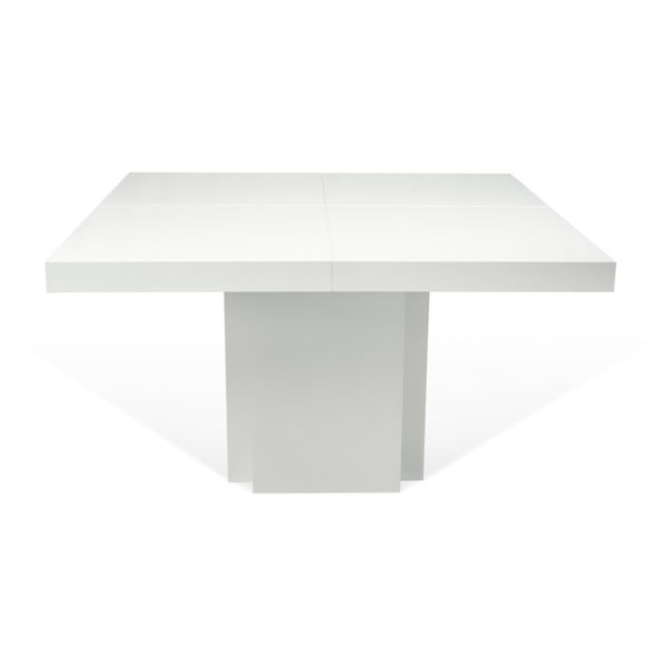 Sjajni bijeli blagovaonski stol TemaHome Dusk, 150 x 150 cm