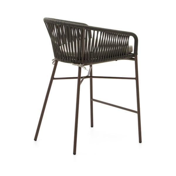 Zelena metalna/podstavljena vrtna barska stolica Yanet – Kave Home-image-4