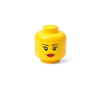 Žuta kutija za pohranu u obliku glave LEGO® Girl, 10.5 x 10.6 x 12 cm