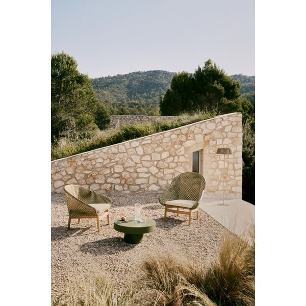 Zelena/u prirodnoj boji vrtna fotelja od masivnog drveta Olbia – Kave Home-image-2