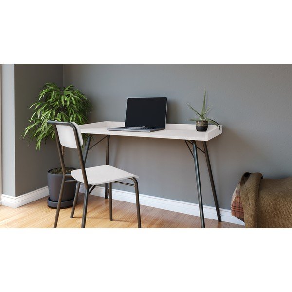 Radni stol s bijelom pločom 52x115 cm Rayburn – Woodman-image-1