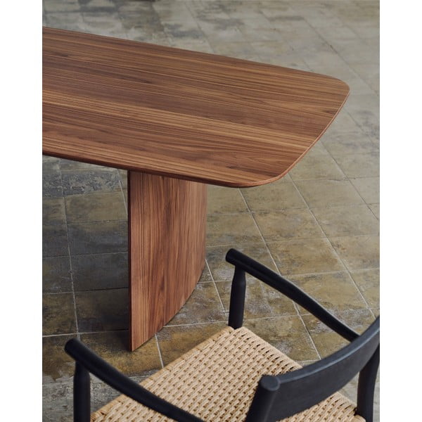 Smeđi blagovaonski stol u dekoru oraha 100x200 cm Litto – Kave Home-image-1