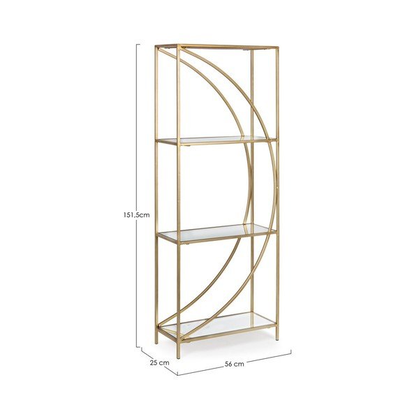 Željezna biblioteka u zlatnoj boji 56x151,5x25 cm Elenor – Bizzotto-image-4
