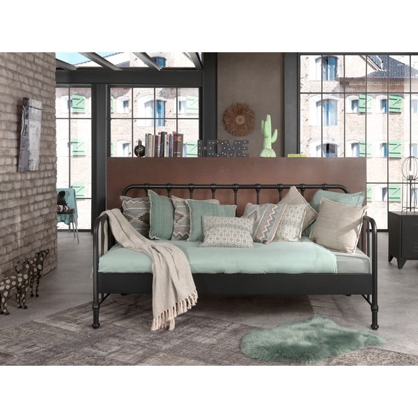 Sivi metalni dječji krevet 90x200 cm BRONXX – Vipack-image-2