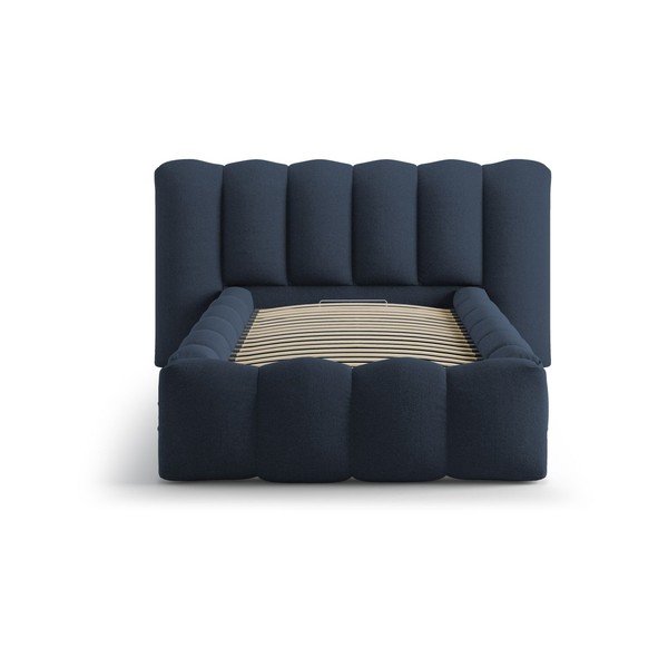 Plavi tapecirani krevet s prostorom za odlaganje s podnicom 90x200 cm Lupine – Micadoni -image-3