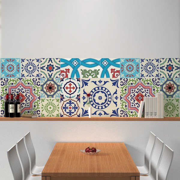 Set od 30 naljepnica Ambiance Azulejos Salsa, 120 x 100 cm-image-4