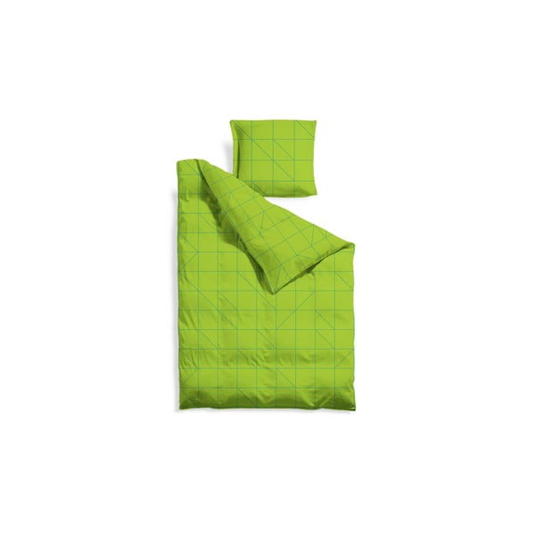 Produžena posteljina Green Geometric, 140x220 cm