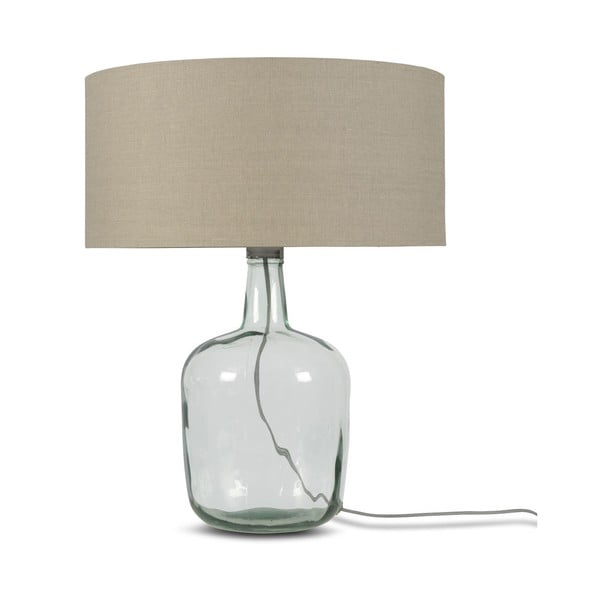 Stolna lampa s bež sjenilom i konstrukcijom od recikliranog stakla Good &amp; Mojo Murano, ⌀ 47 cm