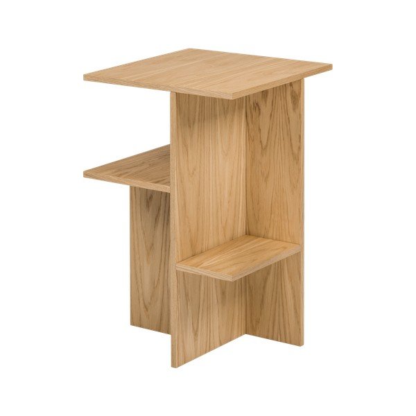 Noćni ormarić u dekoru hrasta s policama u prirodnoj boji Atik – noo.ma