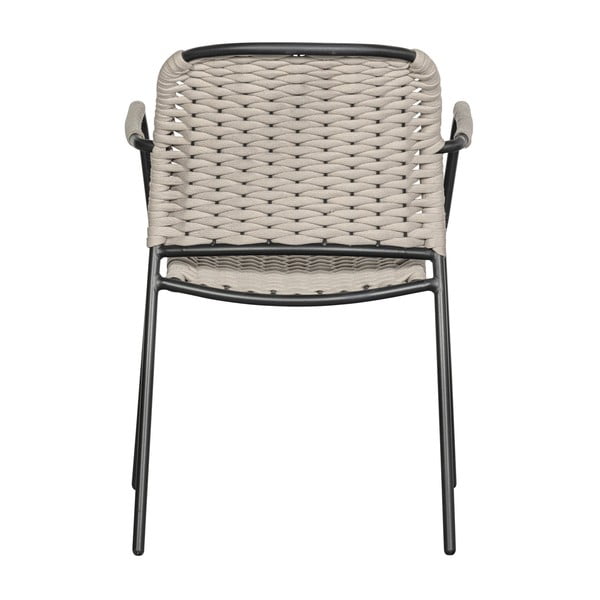 Crne/bež metalne vrtne stolice u setu 2 kom Taku – Exotan-image-3