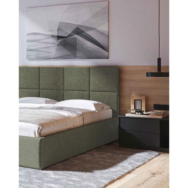 Zeleni tapecirani bračni krevet s prostorom za pohranu s podnicom 140x200 cm Bufo – MESONICA-image-4