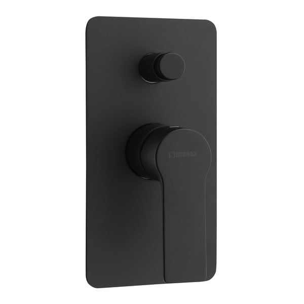 Mat crna ugrađena slavina za tuš (s 2 izlaza) Pax – Sapho