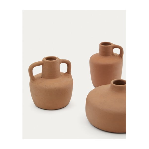 Narančaste vaze u setu 3 kom od terakote (visina 6 cm) Sofra – Kave Home-image-2