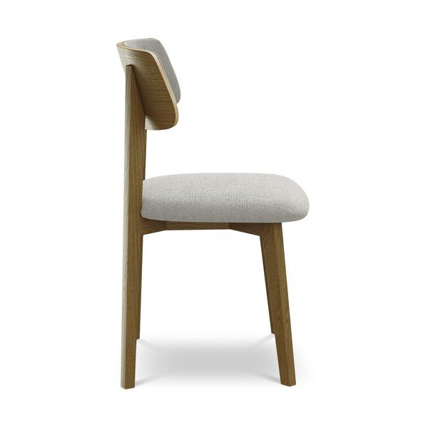 Svijetlo siva blagovaonska stolica od masivnog drveta Niu – Makamii-image-2