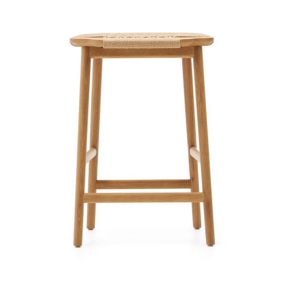 Barska stolica od punog hrasta u prirodnoj boji (visine sjedala 65 cm) Enit – Kave Home-image-2