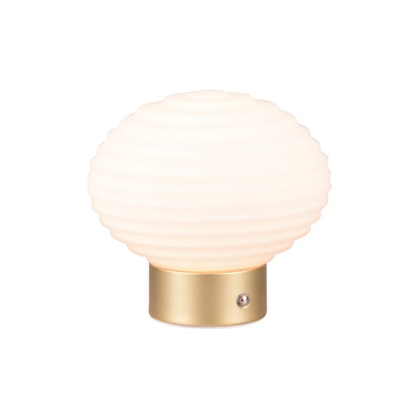 Bijela/u zlatnoj boji LED stolna lampa s mogućnosti zatamnjivanja sa staklenim sjenilom (visina 14,5 cm) Earl – Reality-image-2