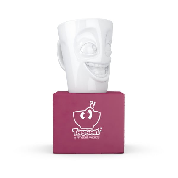 Bijela porculanska šalica s motivom osmijeha 58products, zapremnina 350 ml-image-2