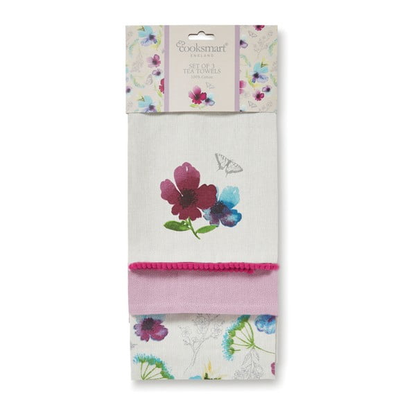 Set od 3 Cooksmart ® Chatsworth Florals pamučna ručnika