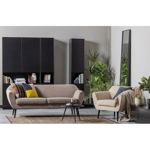 Crna modularna škrinja za pohranu od masivnog bora 40x210 cm Finca – WOOOD-image-1