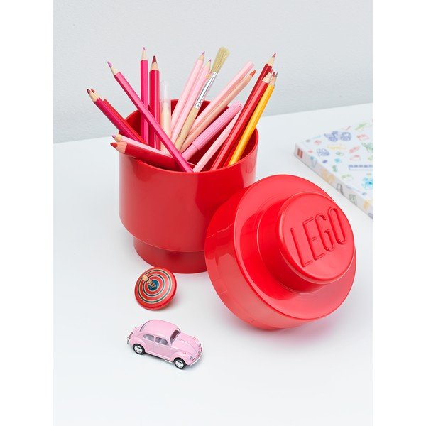 Crvena okrugla kutija LEGO®, ⌀ 12,5 cm-image-2