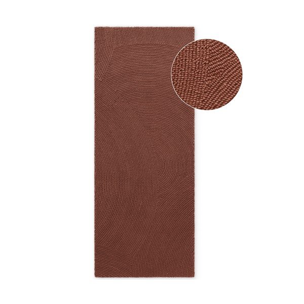 Ciglasta ručno rađena vunena staza 80x200 cm Calmio – Hanse Home