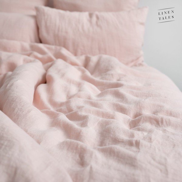 Svijetlo ružičasta lanena navlaka za poplun za bračni krevet/za produženi krevet 200x220 cm Misty Rose – Linen Tales-image-2