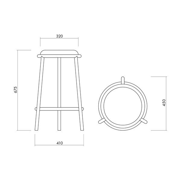 Plava metalna barska stolica (visine sjedala 68 cm) Hogo – noo.ma-image-3