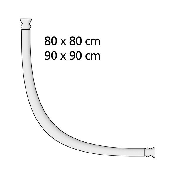 Konzola srebrene boje savijenog oblika kao držač za zavjesu za tuš ili kadu Wenko-image-3