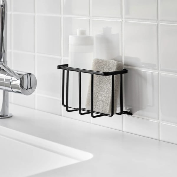 Crni metalni držač za deterdžente s postavljanjem bez bušenja Film Hook – YAMAZAKI-image-3