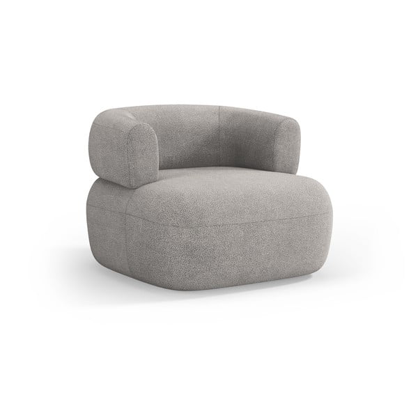 Svijetlo siva fotelja od bouclé tkanine Jenny – Micadoni Home