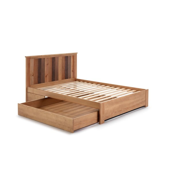 Bračni krevet s podnicom 140x190 cm u prirodnoj boji Maude – Marckeric-image-3