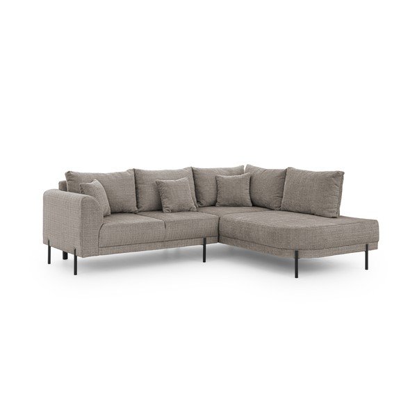 Smeđe-siva kutna garnitura od šenila (s desnim kutom/u obliku slova L) Mauris  – Ropez-image-2