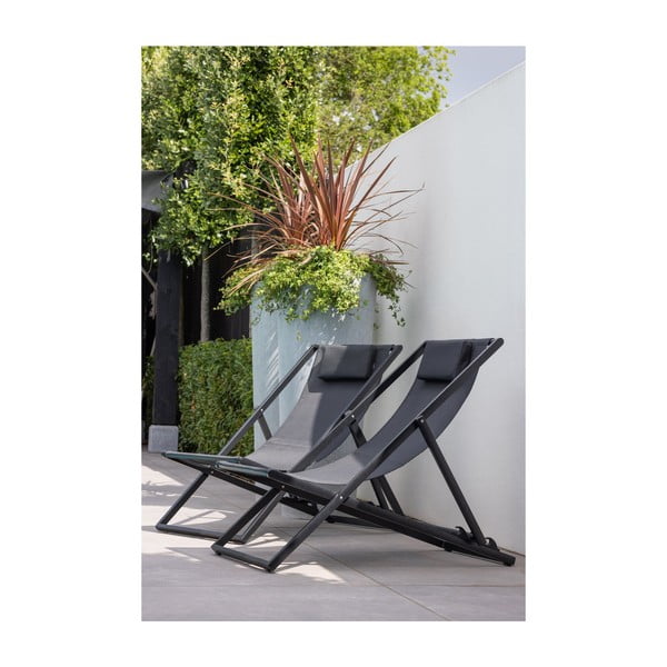 Crna metalna sklopiva vrtna ležaljka Esper – Exotan-image-1