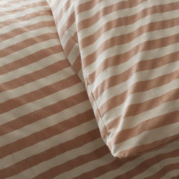 Posteljina za bračni krevet boja terakote 200x200 cm Zanzibar Stripe – Pineapple Elephant-image-4