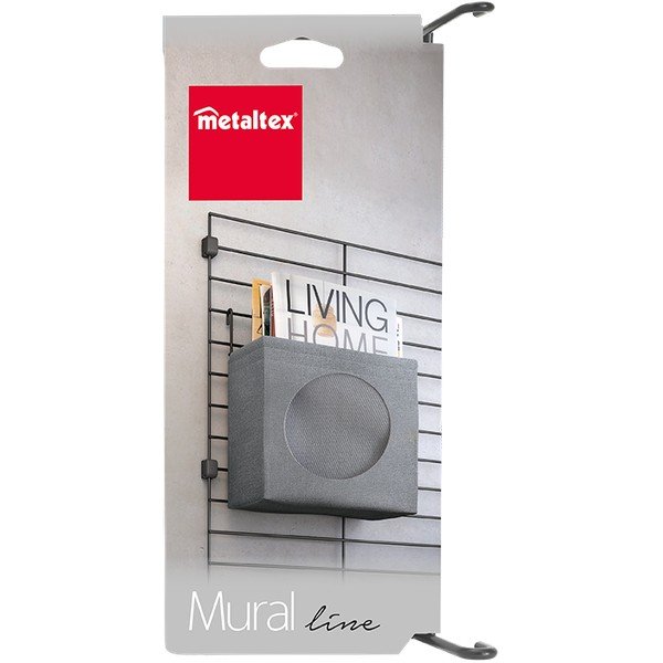 Sivi tekstilni element - kutija za pohranu 24x9 cm Mural – Metaltex-image-1