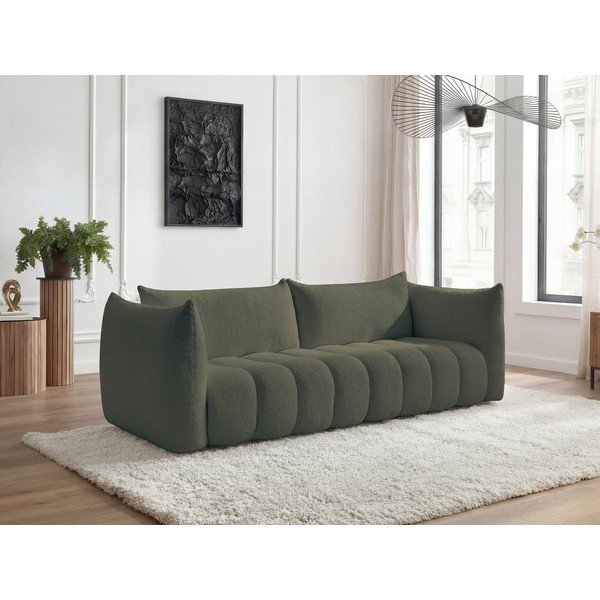 Zelena sofa od bouclé tkanine 286 cm Azra – Bobochic Paris-image-1