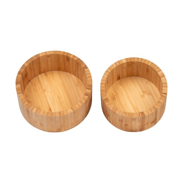 Bambusove kutije za pohranu u setu  2 kom s poklopcem/dekorativne u prirodnoj boji ø 15x8 cm Chefalu – House Nordic-image-3