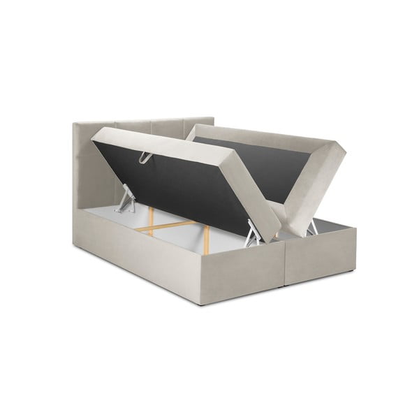 Bež bračni krevet od baršuna Mazzini Kreveti Mimicry, 180 x 200 cm-image-3