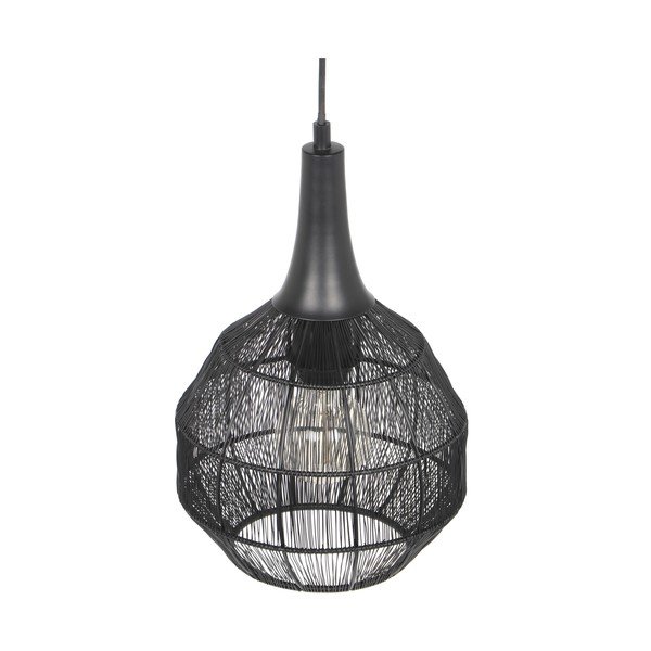 Mat crna viseća svjetiljka s metalnim sjenilom Soraya – Trio-image-3