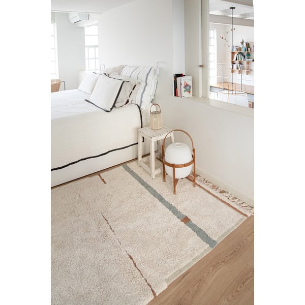 Plavi/krem periv/ručno rađen pamučan tepih 140x200 cm Lanes Vintage Blue – Lorena Canals-image-4