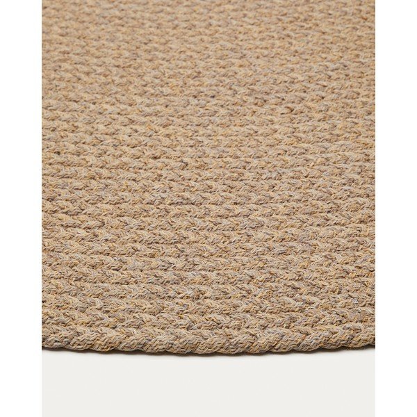 Bež okrugao unutarnji i vanjski tepih od recikliranih vlakna ø 150 cm Despas – Kave Home-image-3